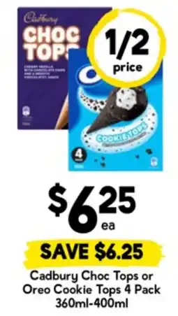 Drakes Cadbury Choc Tops or Oreo Cookie Tops 4 Pack offer