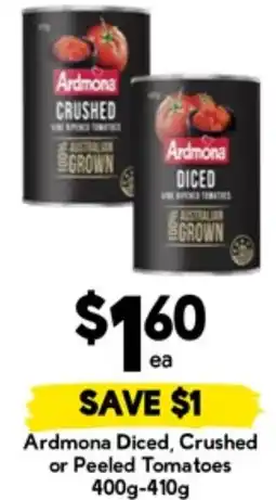 Drakes Ardmona Diced, Crushed or Peeled Tomatoes offer