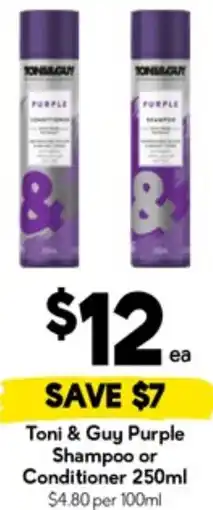 Drakes Toni & Guy Purple Shampoo or Conditioner offer