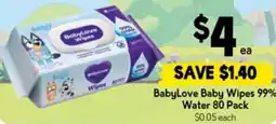Drakes BabyLove Baby Wipes 99% Water offer