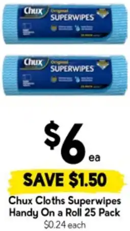 Drakes Chux Cloths Superwipes Handy On a Roll offer
