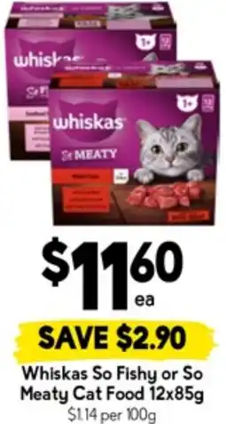 Drakes Whiskas So Fishy or So Meaty Cat Food offer