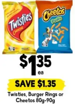 Drakes Twisties, Burger Rings or Cheetos offer