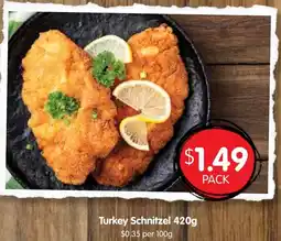 Spudshed Turkey Schnitzel offer
