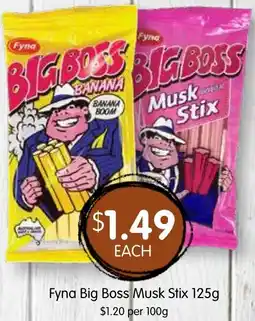 Spudshed Fyna Big Boss Musk Stix offer