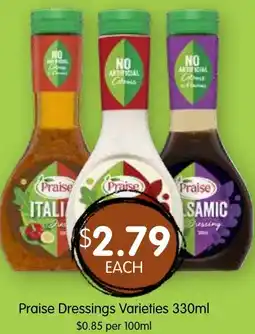 Spudshed Praise Dressings Varieties offer