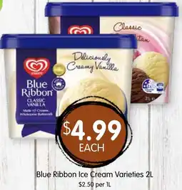 Spudshed Blue Ribbon Ice Cream Varieties offer