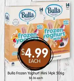 Spudshed Bulla Frozen Yoghurt Mini offer
