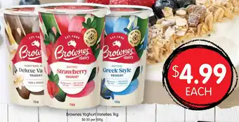 Spudshed Brownes Yoghurt Varieties offer