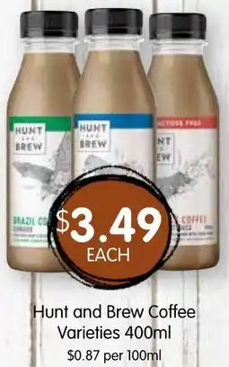 Spudshed Hunt and Brew Coffee Varieties offer