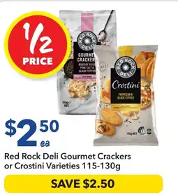 Ritchies Red rock deli gourmet crackers or crostini varieties offer