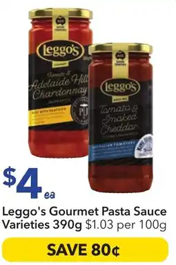 Ritchies Leggo's gourmet pasta sauce varieties offer