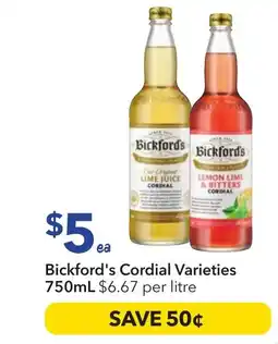 Ritchies Bickford's cordial varieties offer