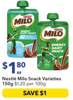 Ritchies Nestlé Milo Snack offer