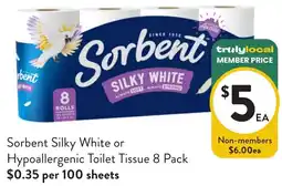 Foodworks Sorbent Silky White or Hypoallergenic Toilet Tissue offer