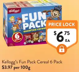 Foodworks Kellogg's Fun Pack Cereal offer