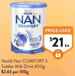 Foodworks Nestlé Nan COMFORT 3 Toddler Milk Drink offer