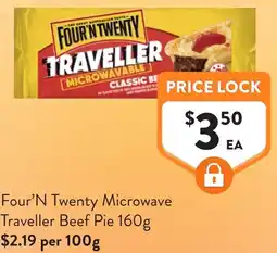 Foodworks Four'N Twenty Microwave Traveller Beef Pie offer