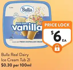 Foodworks Bulla Real Dairy Ice Cream Tub offer