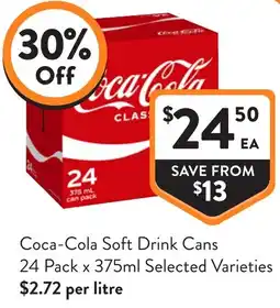 Foodworks Coca-Cola Soft Drink Cans offer