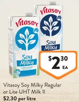 Foodworks Vitasoy Soy Milky Regular or Lite UHT Milk offer