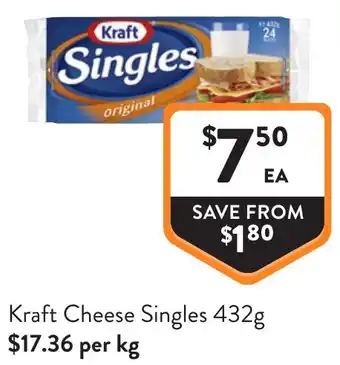 Foodworks Kraft Cheese Singles offer