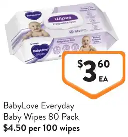 Foodworks BabyLove Everyday Baby Wipes offer