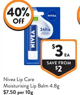 Foodworks Nivea Lip Care Moisturising Lip Balm offer