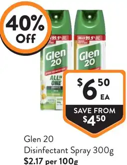 Foodworks Glen Disinfectant Spray offer
