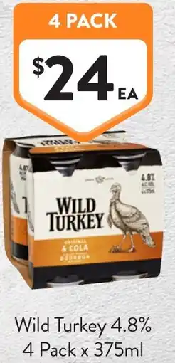 Foodworks Wild Turkey 4.8% offer