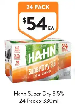 Foodworks Hahn Super Dry 3.5% offer