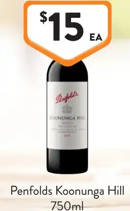 Foodworks Penfolds Koonunga Hill offer