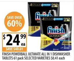 Supabarn Finish powerball ultimate all in 1 dishwasher tablets offer