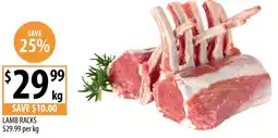 Supabarn Lamb racks offer