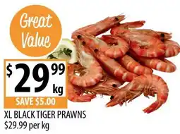 Supabarn Xl black tiger prawns offer