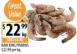 Supabarn Raw king prawns offer