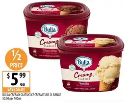 Supabarn Bulla creamy classic ice cream tubs offer