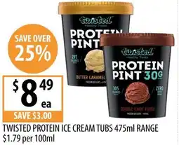 Supabarn Twisted protein ice cream tubs offer