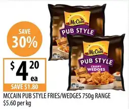Supabarn Mccain pub style fries/wedges offer