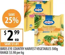 Supabarn Birds eye country harvest vegetables offer