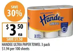 Supabarn Handee ultra paper towel offer