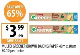 Supabarn Multix greener brown baking paper offer
