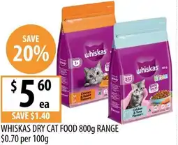 Supabarn Whiskas dry cat food offer