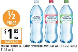 Supabarn Mount franklin lightly sparkling mineral water offer
