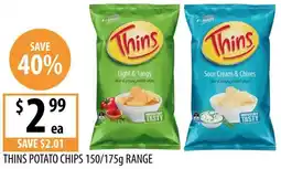 Supabarn Thins potato chips offer