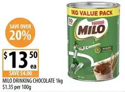 Supabarn Milo drinking chocolate offer