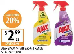 Supabarn Ajax spray 'n' wipe offer