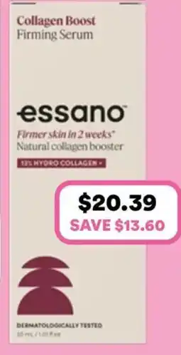 Priceline Essano Collagen Boost Firming Serum offer