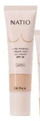 Priceline Natio pure mineral dream skin cc cream spf 50 latte offer