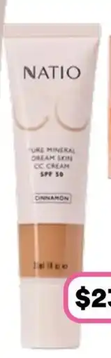 Priceline Natio pure mineral dream skin cc cream spf 50 cinnamon offer